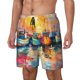 thumbnail image 1 of Balery Colorful Fishing Boats Bañador para hombre, shorts de playa de secado rápido con entrepierna y forro de compresión-Large, 1 of 6