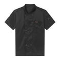 thumbnail image 3 of Doomiva Unisex Men Woman Chefs Jacket Double Breasted Cooking Coat Restaurant Kitchen Chef Uniform Black Short Sleeve XL, 3 of 5