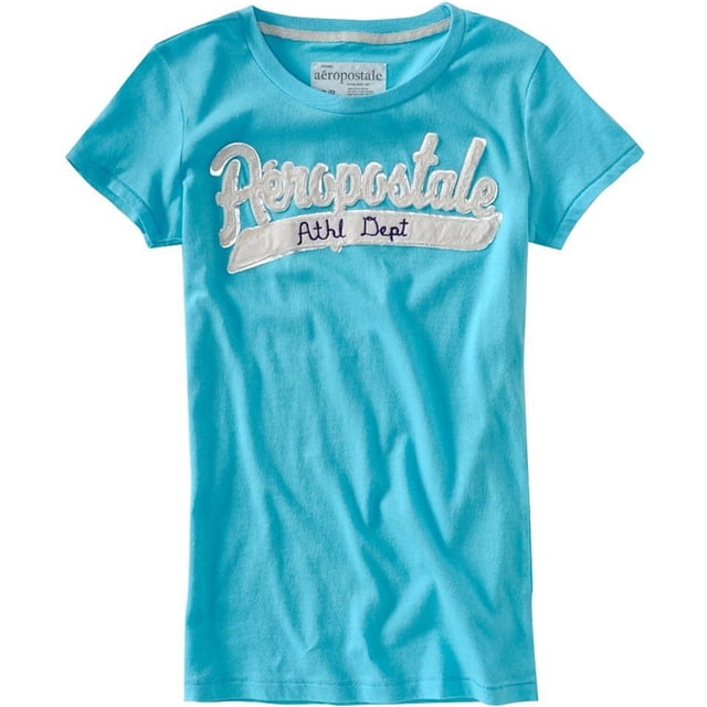 Aeropostale Camiseta atlética gráfica para mujer, azul, extra pequeña