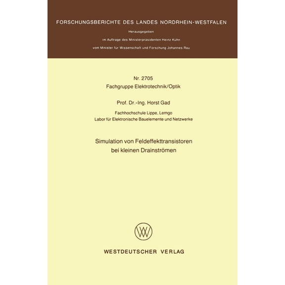 Simulation von Feldeffekttransistoren bei kleinen DrainstrÃ¶men, (Paperback)