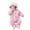 Pink, variant on Toddler Boys Girls Fleece Winter Bodysuit Solid Warm Long Sleeve Hooded Footed Romper for 0-12M