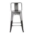 thumbnail image 5 of AC Pacific Distressed Metal Barstool with Back, Black, 24 -inch, Set of 2, 5 of 6