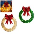 thumbnail image 3 of LED Christmas Wreath with Big Bow Door Hanger Decorations Outdoor Indoor Metal Frame with Warm White Lights for Front Door Wall Fireplace Mantel Holiday Home and Party Decor, 3 of 8