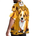 thumbnail image 3 of Pixel Dog Men's Casual Short Sleeve Printed Button Down Spread Collar Tops Summer Beach Shirts Unisex, 3 of 6