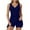Navy-01, variant on DISKEBUISS Women's V Neck One Pieces Skirt Swimsuit Ruched Retro Swimdress Bathing Suit with Shorts