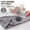 thumbnail image 2 of xnicx 2 Pack Microfiber Hair Towel,Hair Drying Towel with Button,Super Absorbent Fast Drying Hair Towel,White Microfiber Hair Towel Hair Wraps for Women Wet Curly Hair(25.6x9.8 in), 2 of 6
