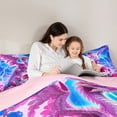 thumbnail image 4 of Homewish Anime Storm Dragon Skull Rose Full Size Comforter Sets for Teens, Lightning Cute Gothic Print Bedding Comforter Set, Pink Reversible, 3 Pieces, 1 Comforter and 2 Pillowcases, 4 of 6