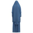 thumbnail image 3 of IBTOM CASTLE Women's Muslim Prayer Dress Hijab Scarf Prayer Abaya Maxi Islamic Modest Cardi Robe Blue, 3 of 7