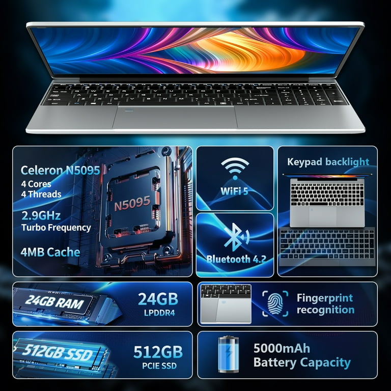 KUU 15.6 in Windows 11 Laptop 24G DDR4 512G SSD with Intel KUU 15.6 in Windows 11 Laptop 24G DDR4 512G SSD with Intel