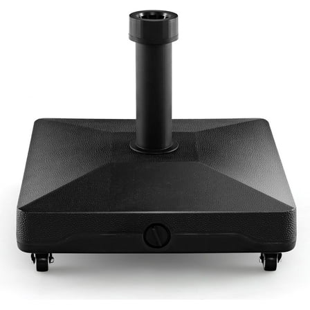 YKITRD Umbrella Base with Wheels, 54 lbs Fillable Mobile Umbrella Base, Water or Sand Filled, Heavy Duty Weighted Market Table Umbrella Stand Holder for Patio Poolside Deck Garden Outdoor