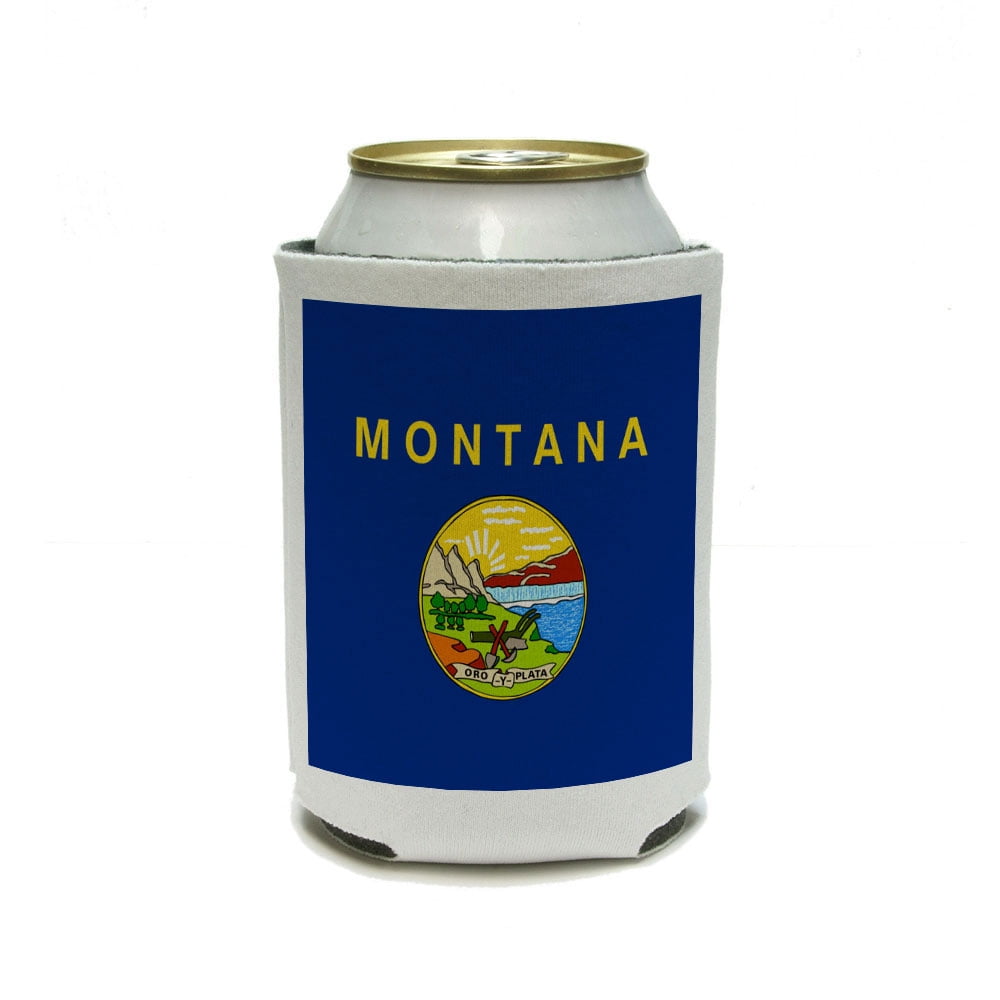 Montana State Flag Can Cooler Drink Insulator Beverage Insulated Holder