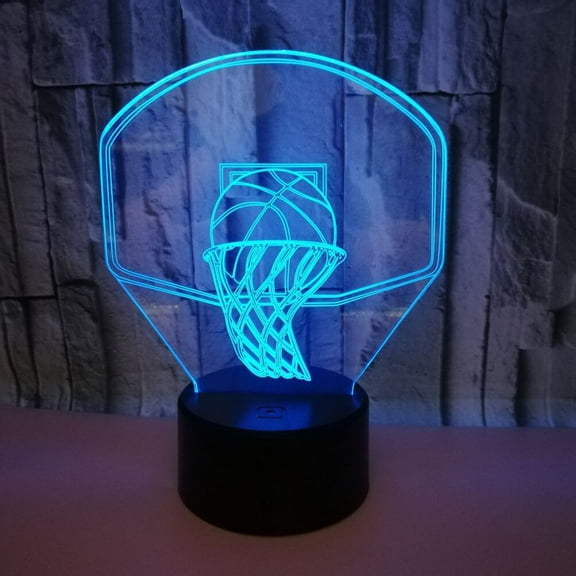 Masteelf 1Pack 3D Basketball Night Light for Gaming Room with LED Illusion Effect and Portability