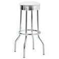 thumbnail image 3 of Retro Upholstered Metal Swivel Bar Stool White (Set of 2), 3 of 5
