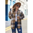 thumbnail image 3 of Weardear Womens Plus Size Shacket Jacket Flannel Plaid Long Sleeve Button Down Shirts Casual Fall Blouses Tops, 3 of 7