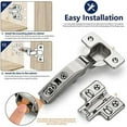 thumbnail image 4 of 4 Pack 2 Pairs European Kitchen Cabinet Hinges Soft Close Full Overlay Cabinet Door Hinges Heavy-Duty Frameless Adjustable Concealed Cabinet Cup Hinge Full Overlay Full Overlay, 4 of 5