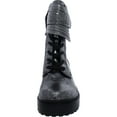 thumbnail image 3 of DKNY Womens Basia Leather Metallic Combat & Lace-up Boots, 3 of 3