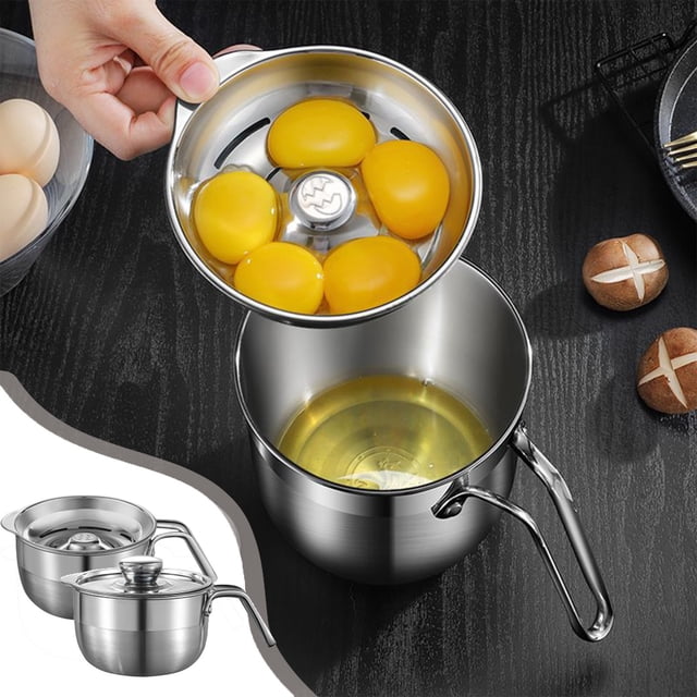 Filtro De Huevos De Acero Inoxidable Colador separador de huevos de acero inoxidable con gancho, utensilio de cocina para hornear y cocinar (plateado, 1 pieza) Rkxzt