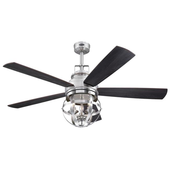 Blade Brushed Nickel Indoor Ceiling Fan, Energy Efficient Ceiling Fan With Bright Led Light