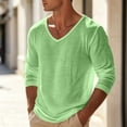 thumbnail image 6 of Mens Long Sleeve Shirt Lightweight Casual V-Neck Cotton Pullover Solid Color Tee Classic Long Sleeve Shirts for Men, 6 of 6