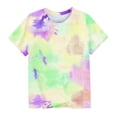 thumbnail image 2 of Fnooota Girls T Shirts, Tie Dye Summer Casual Crew Neck Short Sleeve Tops Brown Size 14, 2 of 3