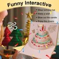 thumbnail image 3 of 3D Birthday Cards, Auto Play Music Warm LED Light Birthday Cake Card, Music Greeting Cards, 3 of 7