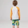thumbnail image 5 of Gelikeya Boys Rash Guard Sets Swimsuit Long Sleeve Swimwear Sets and Sun Hat Quick Drying Swim Outfits Z15 Orange, 11-12 Years, 5 of 8