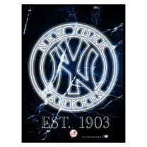 Black New York Yankees 12'' x 16'' Framed Circle Logo Print
