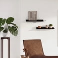 thumbnail image 3 of Mifurn 24'' Wood Floating Shelves for Wall Picture Ledge Shelves, Set of 2, Black, 3 of 6
