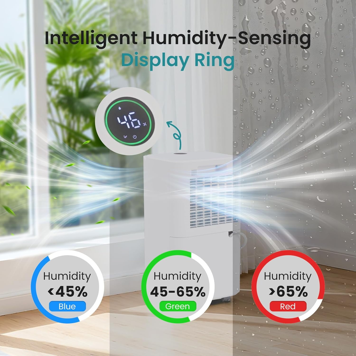 Simenmax Dehumidifiers for Basements,Whole House with Drain Hose, Dehumidifier for Home Dehumidifiers suite for Bathroom，2L