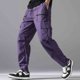 thumbnail image 5 of Pantalones con Cremallera Bolsillos Hombres Sueltos Casual Múltiples Bolsillos con Cordón Pantalones Deportivos de Cintura Elástica, 5 of 9