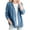 Blue, variant on Denim 3/4 Sleeve Cardigans for Women Fashionable Vintage Long Sleeved V-neck Open Front Button-up Cardigan
