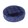 thumbnail image 2 of American Home Classic Jasper 17" Round Traditional Velvet Ottoman in Navy, 2 of 3