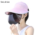 thumbnail image 2 of Sombrero para el sol plegable de ala ancha con cremallera, gorra para el cuello con bloqueo UV, sombrero para el sol de playa para verano al aire libre, 2 of 5