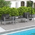 thumbnail image 4 of Costway 2 PCS Patio Aluminum Armchair Outdoor Single Sofa Chair with Cushions & Armrests, 4 of 7