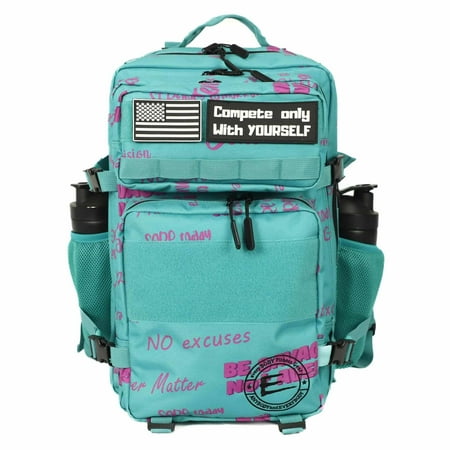 45L Teal Motivational Backpack with Cup Holders | Travel