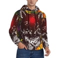thumbnail image 2 of Uemuo Wolf With Wildflowers Pattern Men's Hoodie - Casual Pullover Hoodie with Kangaroo Pocket, Stylish Hooded Sweatshirt for Everyday Wear-4X-Large, 2 of 7