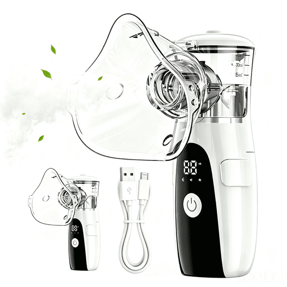 AJZIOJIRO Portable Personal Cool Mist Humidifier LED Light Handheld Ultrasonic Micro-Network Spray for Home Office