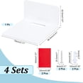 thumbnail image 4 of 4pcs Floating Wall Shelves Acrylic Shelves Small White Shelf Display Ledges Adhesive Hanging Shelves, 4 of 9