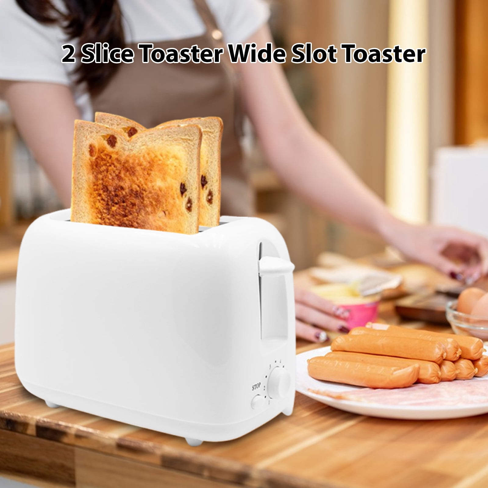 Storage Organizer Compact Design Toaster 2 Slice With 7 Shade Settings, Removable Crumb Tray for Bread Waffles, Small Kitchen Appliance for Home, Apartments, Dorms, Camping