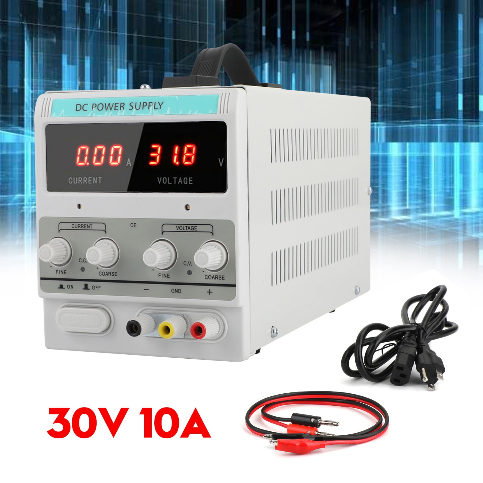 Adjustable Digital Regulated DC Supply 5A/10A 30V Precision Power Variable Labs 