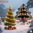thumbnail image 4 of Stylish Metal Hanging Christmas Tree Wind Spinner - Modern Design with Green Foliage Colorful Ornaments & Concentric Circles for Garden Decor, 4 of 7