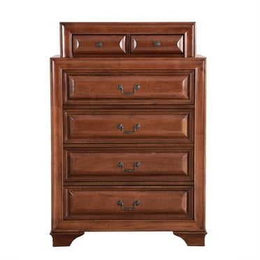 Passion Furniture PF-G8850-CH 36 x 17 x 52 in. La Vita 7-Drawer Chest of Drawers, Oak