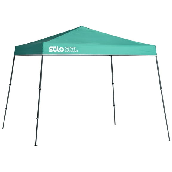 Quik Shade 11' X 11' Solo Steel 72 Square Feet Of Shade Slant Leg Outdoor Pop-Up Canopy, Turquoise