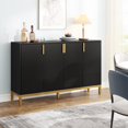 thumbnail image 2 of Tribesigns Luxury Buffet Cabinet with Storage, 59 Inch Kitchen Sideboard Cabinet with 4 Doors, Coffee Bar Cabinet Storage Cabinet for Dining Room, Living Room, Black and Gold, 2 of 8
