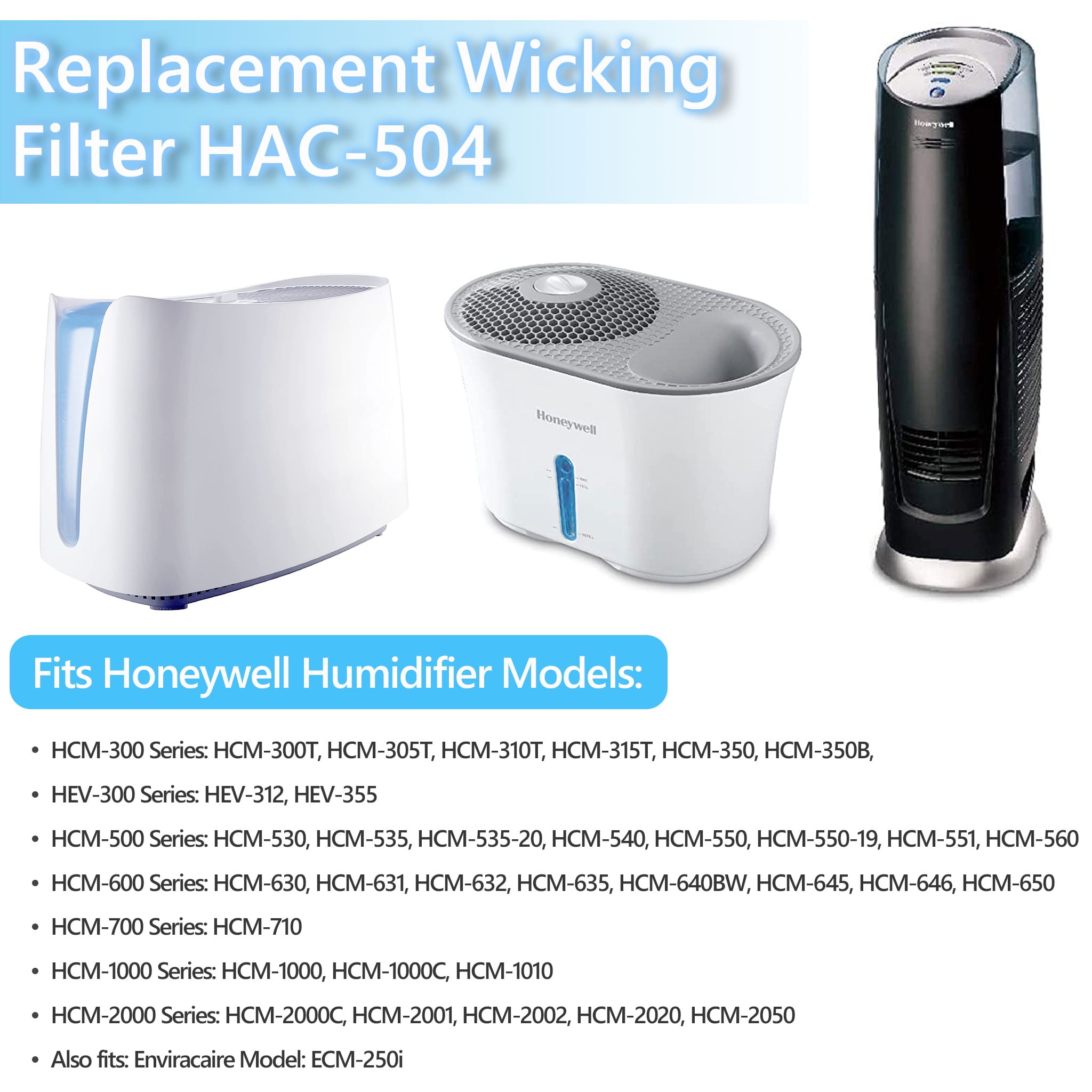 AMI PARTS Air Humidifier Wicking Filter HAC-504 Replacement for Honeywell HAC-504AW