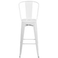 thumbnail image 6 of Merrick Lane White 30" High Metal Bar Height Stool with Removable Back for Indoor-Outdoor Use, 6 of 11