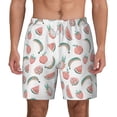 thumbnail image 3 of Uemuo Fruit Pattern Mens Swim Trunks Quick Dry Board Shorts with Mesh Lining, Stretch Beach Shorts Quick Dry No-Chafing Board Shorts-Large, 3 of 9