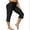 Black, variant on Charmo V Slit Swim Pants for Womens High Waistband Capris Pants Swim Surfing Leggings with Pockets UPF 50+