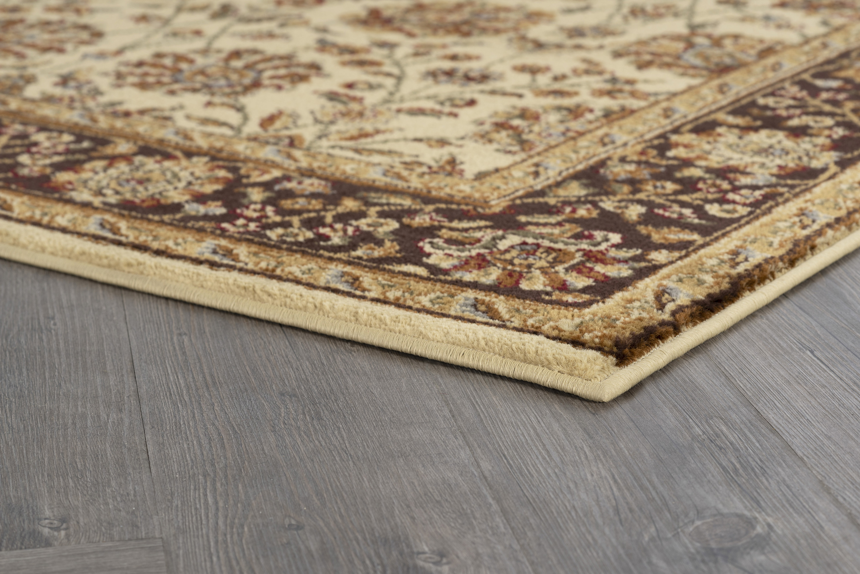 Transitional 5x7 Area Rug (5' x 7') Floral Beige, Sage Green Living Room Easy to Clean