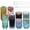 Blue, variant on Ribbed Drinking Glasses Set of 8, 4 Rocks Glasses 16 oz, 4 Highball Glasses 10 oz with Glass Straws, Clear Vintage Embossed Glassware for Home Kitchen Bar